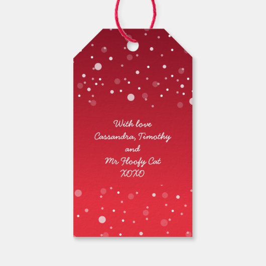 Vrolijk Jólabókaflóð Kerstboek Flood Red Cadeaulabel (Achterkant)