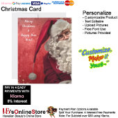 Vrolijk Jolly Santa Claus Rood Wit Kerstmis Feestdagenkaart