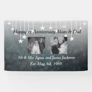 Vrolijk Jubileum Papa en mama Oude en Nieuwe foto Spandoek