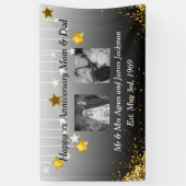 Vrolijk Jubileum Papa en mama Oude en Nieuwe foto Spandoek (Verticaal)