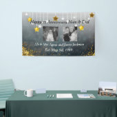 Vrolijk Jubileum Papa en mama Oude en Nieuwe foto Spandoek (Beurs)