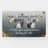 Vrolijk Jubileum Papa en mama Oude en Nieuwe foto Spandoek (Horizontaal)