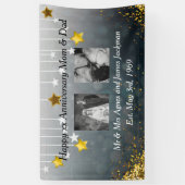 Vrolijk Jubileum Papa en mama Oude en Nieuwe foto Spandoek (Verticaal)