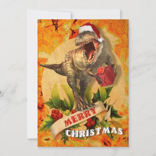 Vrolijk Jurassic Kerstmis (I) Feestdagenkaart (Voorkant)