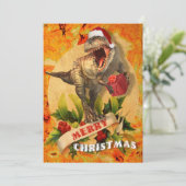 Vrolijk Jurassic Kerstmis (I) Feestdagenkaart (Staand voorkant)