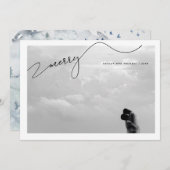 Vrolijk kalligrafie Script Naam Foto Kerstmis Feestdagenkaart (Voorkant / Achterkant)