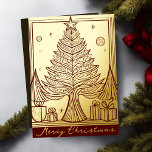Vrolijk Kerst Abstract Tree thema illustratie Folie Feestdagenkaart<br><div class="desc">Abstracte vrolijke kerstboom thema illustratie</div>