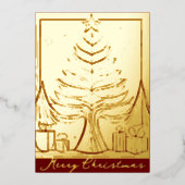 Vrolijk Kerst Abstract Tree thema illustratie Folie Feestdagenkaart (Voorkant)