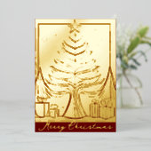 Vrolijk Kerst Abstract Tree thema illustratie Folie Feestdagenkaart (Staand Voorkant)