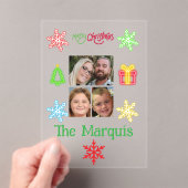 Vrolijk kerst acryl familie wenskaart acryl uitnodigingen (Insitu (Draagbaar))