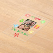 Vrolijk kerst acryl familie wenskaart acryl uitnodigingen (Laagn)