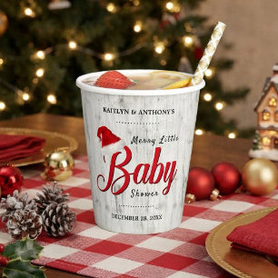 Vrolijk Kerst Baby Shower Papieren Bekers