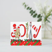 Vrolijk Kerst Briefkaarten Joy Gingerbread (Staand voorkant)