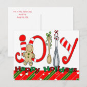 Vrolijk Kerst Briefkaarten Joy Gingerbread (Voorkant / Achterkant)