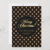 Vrolijk Kerst Chic Script Faux Gold Folie Zwart Kaart (Voorkant)