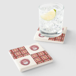 vrolijk kerst coasters patroon en logo stenen onderzetter