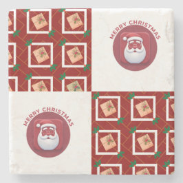 vrolijk kerst coasters patroon en logo stenen onderzetter
