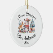 Vrolijk Kerst Custom Name Jaar Keramisch Ornament (Rechts)