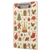 Vrolijk Kerst Doodle Patroon Klembord (Links)