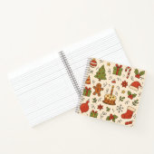 Vrolijk Kerst Doodle Patroon Notitieboek (Binnen)