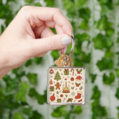 Vrolijk Kerst Doodle Patroon Sleutelhanger (Hand)