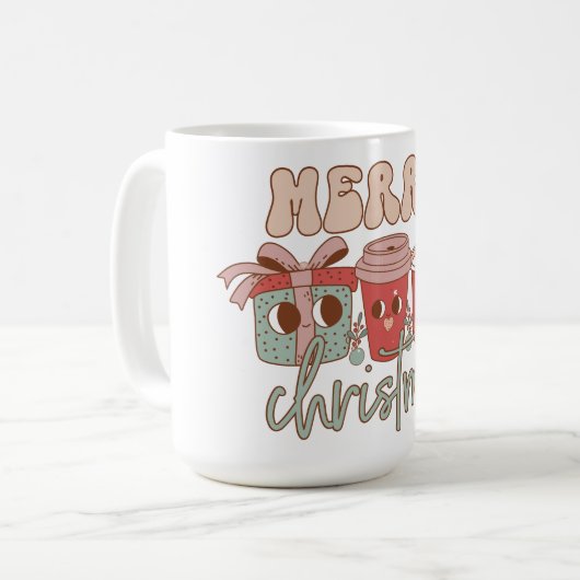 Vrolijk Kerst Drink Koffie Mok (Voorkant links)