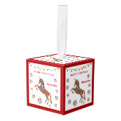 Vrolijk Kerst Eenhoorn Magisch Personaliseren Decoratie (Voorkant hoekig)