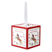 Vrolijk Kerst Eenhoorn Magisch Personaliseren Decoratie (Achter hoekig)