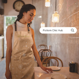 Vrolijk Kerst Elegant Pastel Beige Sneeuwvlok Schort