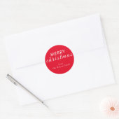 Vrolijk Kerst Elegant Script Ronde Sticker (Envelop)