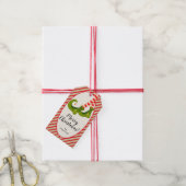 Vrolijk Kerst Elf Cadeaulabel (Met Touw)