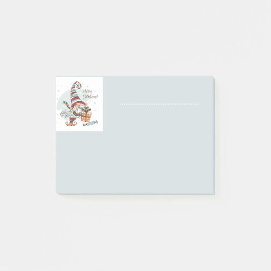 Vrolijk Kerst Elf met Cadeaus Leuke Waterverf Post-it® Notes (Voorkant)