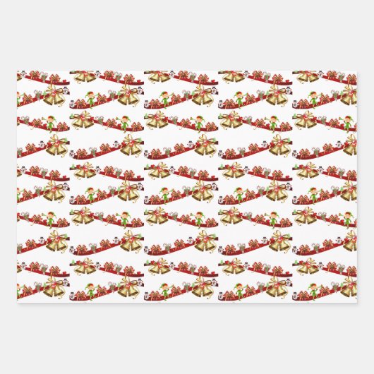 Vrolijk Kerst Elf Santa Wrapping Papier Bladen Inpakpapier Vel (Voorkant 3)