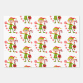 Vrolijk Kerst Elf Santa Wrapping Papier Bladen Inpakpapier Vel (Voorkant)