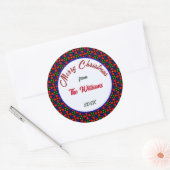 Vrolijk Kerst  Familie Ronde Sticker (Envelop)