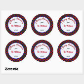 Vrolijk Kerst  Familie Ronde Sticker (Vel)