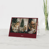 Vrolijk Kerst Fancy Elegant Foto Rood Folie Wenskaart (Achterkant)