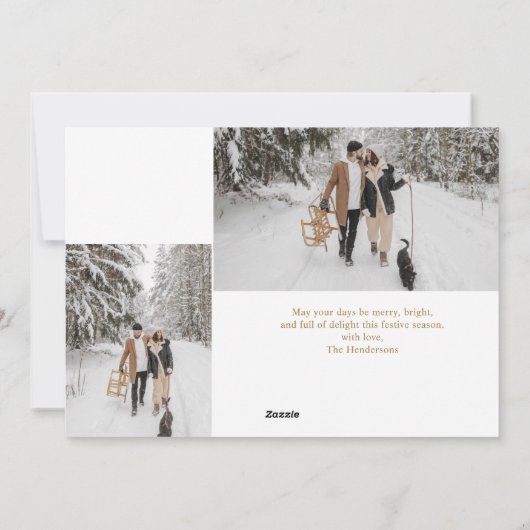 Vrolijk Kerst Fancy Script Foto Vakantie Kaart (Achterkant)