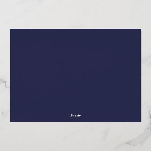 Vrolijk Kerst Fancy Script Modern Folie Feestdagenkaart (Achterkant)