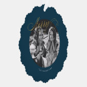 Vrolijk Kerst Fancy Script Modern Ornament Kaart (Rechts)