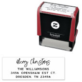 Vrolijk Kerst Feestdagen Familie retour adres Zelfinktende Stempel (In situ)