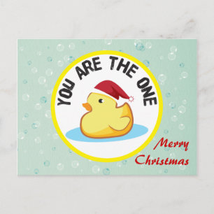 Vrolijk Kerst geel rubber duckie briefkaart
