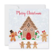 Vrolijk Kerst Gingerbread House met familie