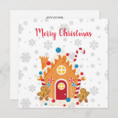 Vrolijk Kerst Gingerbread House met Gingerbread Kaart (Voorkant / Achterkant)