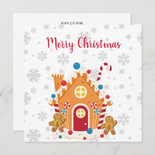 Vrolijk Kerst Gingerbread House met Gingerbread Kaart (Voorkant / Achterkant)
