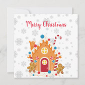 Vrolijk Kerst Gingerbread House met Gingerbread Kaart (Voorkant)