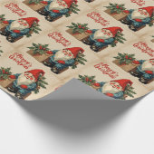 Vrolijk Kerst  Gnome Cadeaupapier (Hoek)