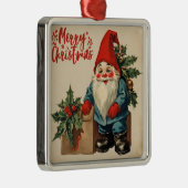 Vrolijk Kerst Gnome Metalen Ornament (Rechts)
