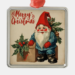 Vrolijk Kerst  Gnome Metalen Ornament