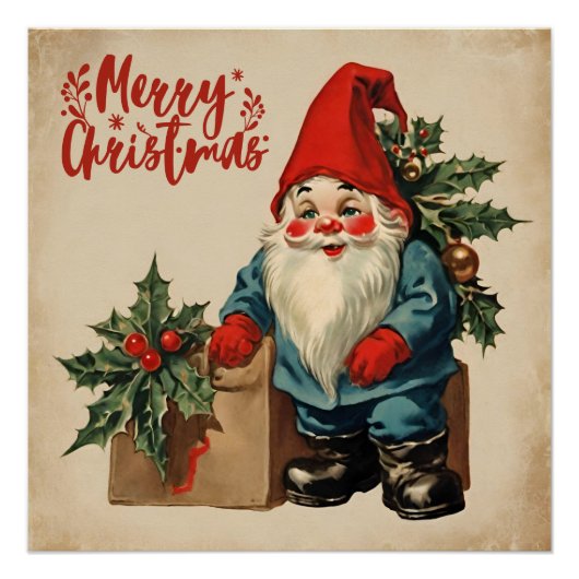 Vrolijk Kerst  Gnome Perfect Poster (Voorkant)